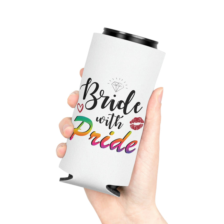 Beer Can Cooler Sleeve Humorous LGBTQ Bridal Appreciation Statements Graphic Supportive Bridesmaid Illustration