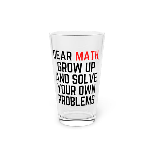 Beer Glass Pint 16oz  Hilarious Mathematics Mathematical Math Geometry Algebra Novelty Mathematician