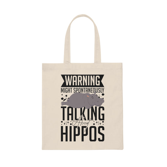 Funny Start Talking About Hippopotamus Sarcastic Women Men Hilarious Animals Hippopotamus Lover Hippopotamidae Canvas Tote Bag