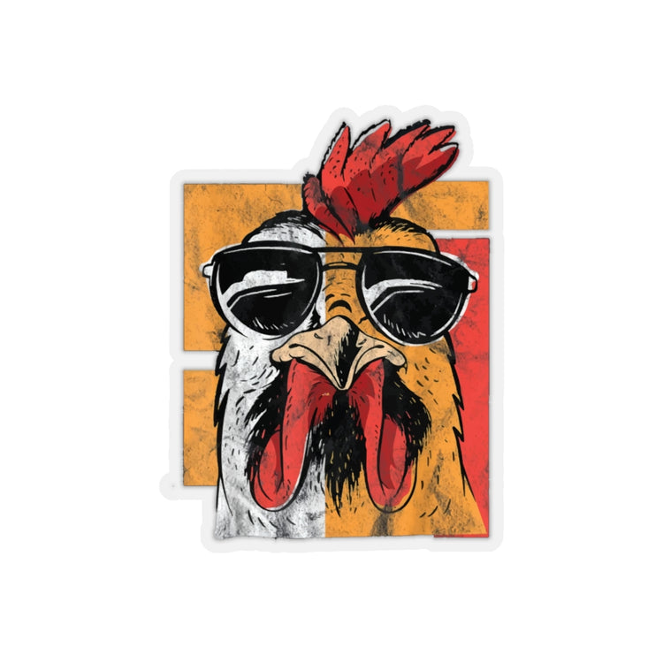 Sticker Decal Funny Cockerel Animals Poultry Graphic Pun  Gift Cute Chicken Wearing Stickers For Laptop Car