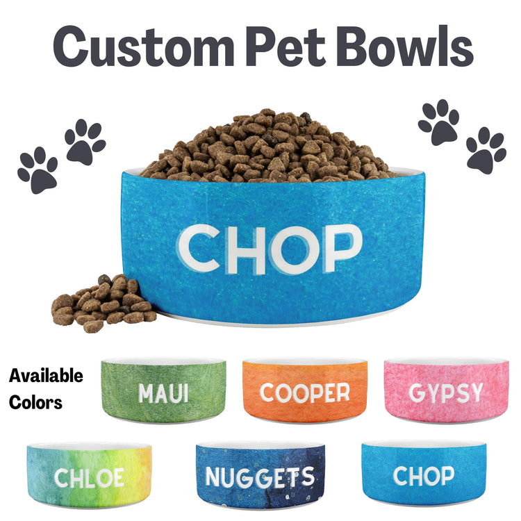 Personalized Dog Name Water Food Bowl