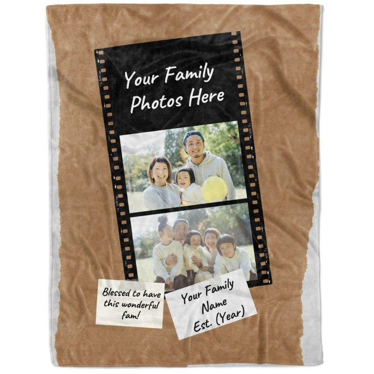 Personalized Family Name Photo Blanket
