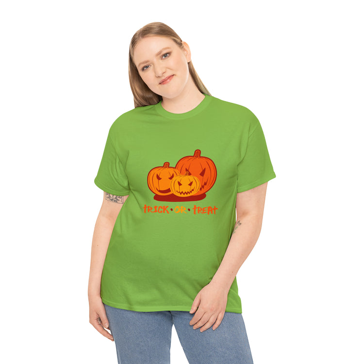 Shirt Funny Trick Or Treat Pumpkin Jack O Halloween Playful costume Lantern Graphic T-Shirt Unisex Heavy Cotton Tee