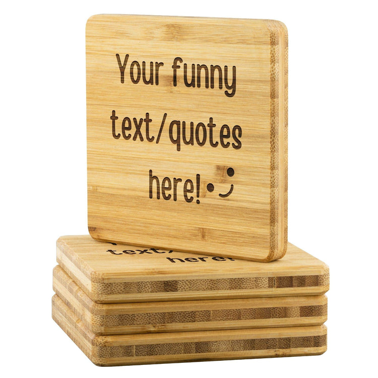 Personalized Your Text Drink Coaster 4Pc Set