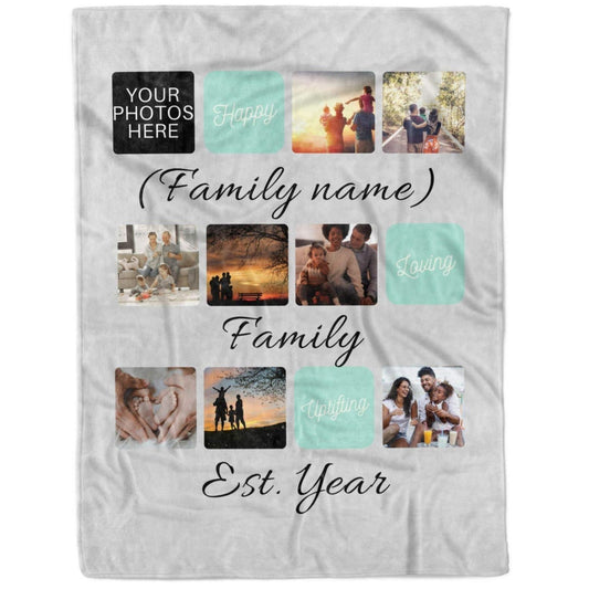 Custom Family Photo Blanket Gift