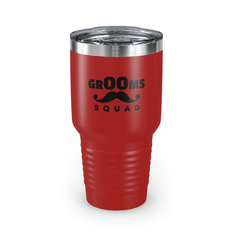 30oz Tumbler Stainless Steel Colors Humorous Groom Squad Bachelors Mustache Wedding Funny Bridal  Engagement Fiance