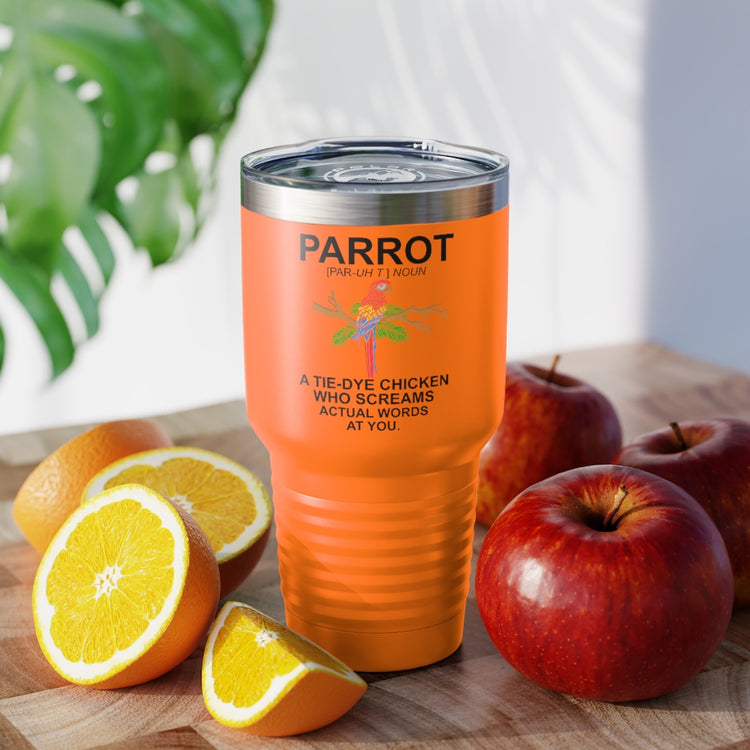 30oz Tumbler Stainless Steel Colors Humorous Parrot Cockatoo Cockatiels Colored Birds Enthusiast Novelty Parakeet