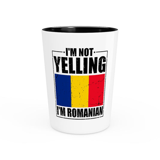 Shot Glass Party Ceramic Tequila  Humorous Nationalistic Patriotic Romanian Country Hometown Novelty Nationalism Birthplace City Home Lover