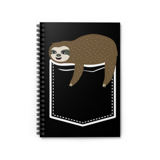 Spiral Notebook   Humorous Sloths Laziness Sarcastic Pocket Illustration Gag Hilarious
