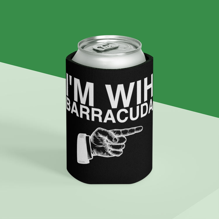Beer Can Cooler Sleeve  Humorous I'm With Barracuda Trickster Eve Outfit Lover Novelty Matchy All Hallows Eve Disguise Attire
