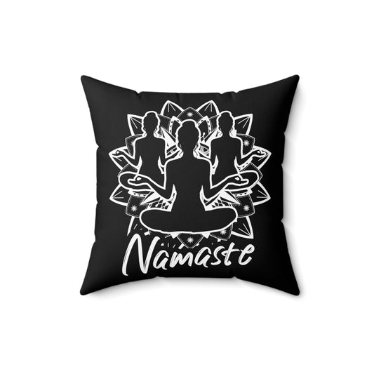 Hilarious Namaste Reflexology Meditate Workout Enthusiast Humorous Mind Thinking Fitness Exercises Lover Spun Polyester Square Pillow