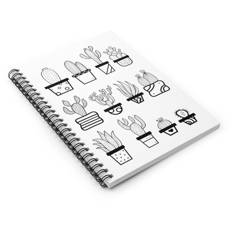 Spiral Notebook   Humorous Cactuses Enthusiasts Cactus Illustration Vintage Novelty Succulents
