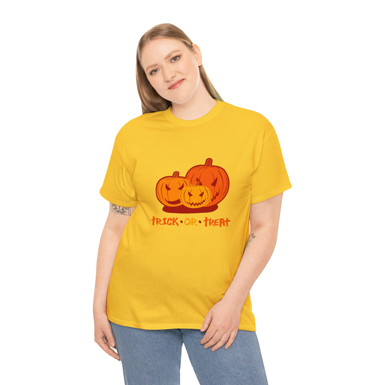 Shirt Funny Trick Or Treat Pumpkin Jack O Halloween Playful costume Lantern Graphic T-Shirt Unisex Heavy Cotton Tee