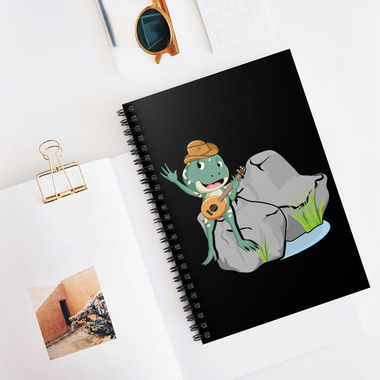 Spiral Notebook Hilarious Frog Wearing Cowboys Boots lover banjo Humorous Countryside Cowboy Amphibian Ecosystem