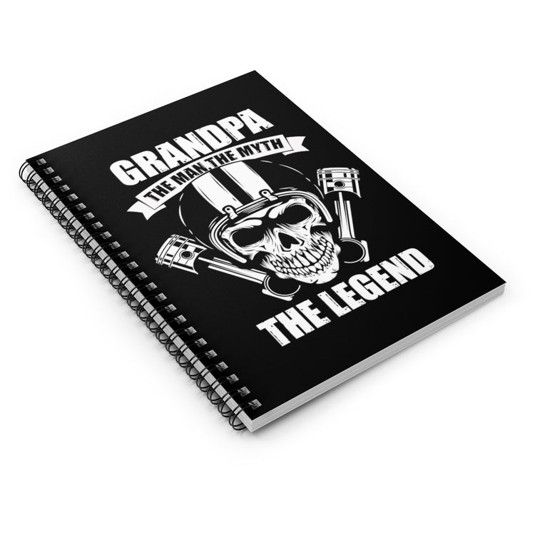 Spiral Notebook Vintage Granddads Motorcycling Enthusiasts Illustration Gag Skulls Graphic Driving Statements Puns