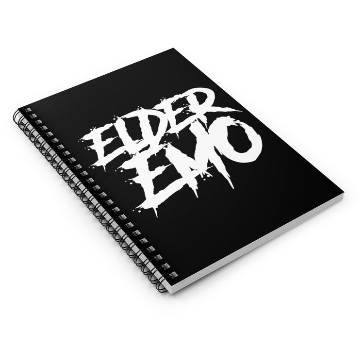 Spiral Notebook  Funny Emo Adult Introverts Distressed Sarcastic Sayings Humorous Traits Mockery Statements Emo Old Man