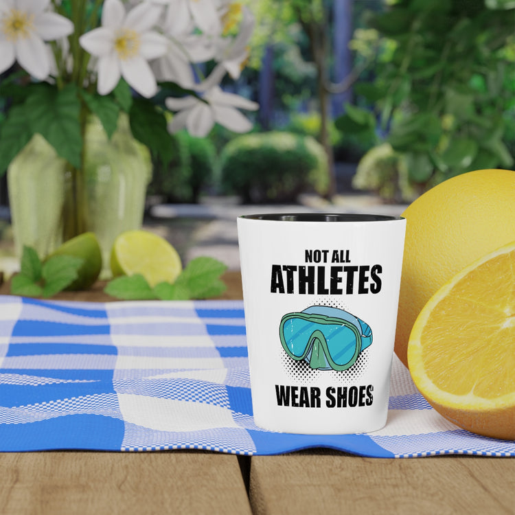 Shot Glass Party Ceramic Tequila Vintage Not All Athletes Wear Shoes Inspiring Swimmer Saying Retro Swimming Teams Motivational Athletics Quotes