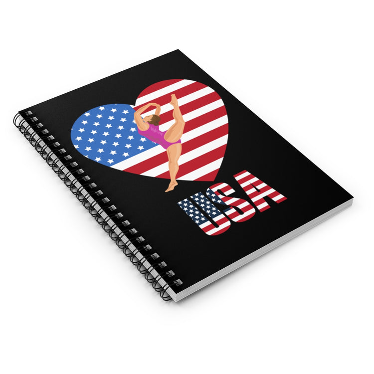 Spiral Notebook  Humorous Acrobatics Athletic Patriotic Patriotism Lover  Humorous Trampolining Acrobatic Sporty Sports