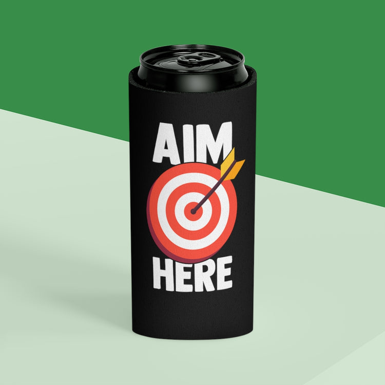 Beer Can Cooler Sleeve  Humorous Aim Projectiles Leisure Fun Sports Enthusiast Novelty Entertainment