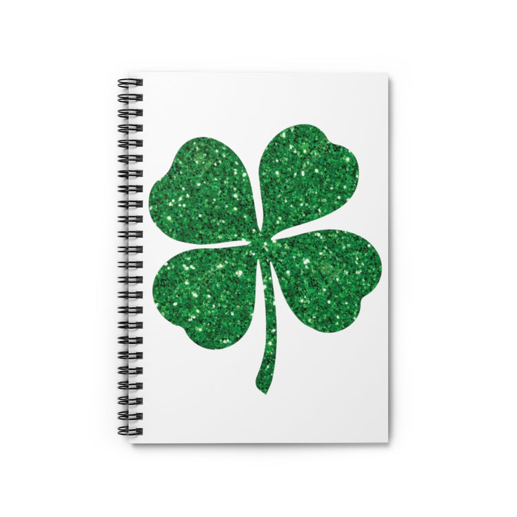 Spiral Notebook  Motivational Glittery Shamrocks Festivities Illustration Inspirational Clovers