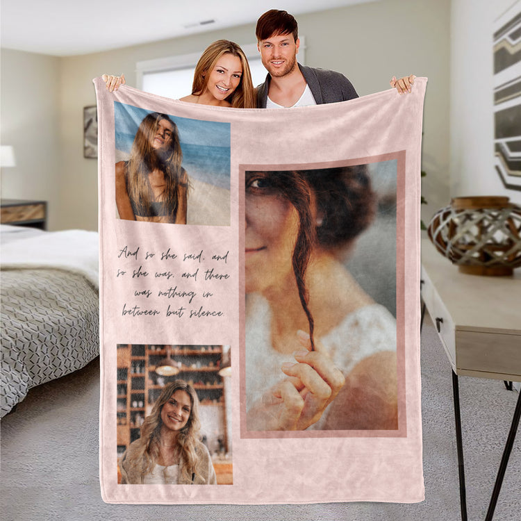 Personalized Photo Quote Blanket