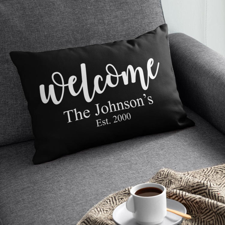Custom Welcome Name Est. Year Throw Pillow Case Covers