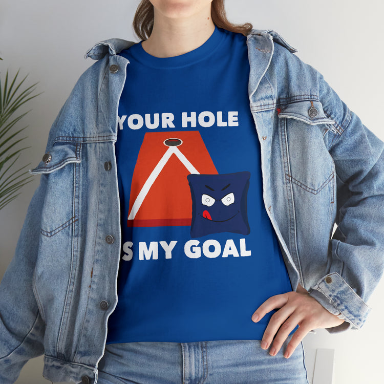 Shirt Funny Your Hole's My Goal Illustration Golfer Hilarious Golf Competition Sports T-Shirt Unisex Heavy Cotton Tee