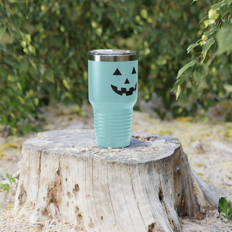 30oz Tumbler Stainless Steel Colors  Humorous Pumpkins Illustration Tricks Treats Enthusiasts Pun Hilarious Tricking