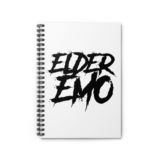 Spiral Notebook  Funny Emo Adult Introverts Distressed Sarcastic Sayings Humorous Traits Mockery Statements Emo Old Man