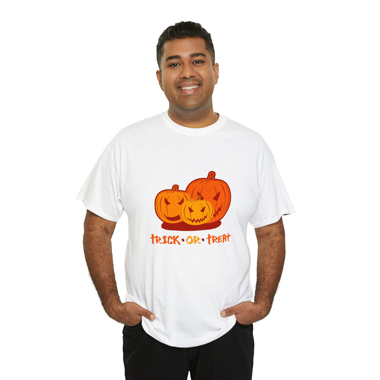 Shirt Funny Trick Or Treat Pumpkin Jack O Halloween Playful costume Lantern Graphic T-Shirt Unisex Heavy Cotton Tee