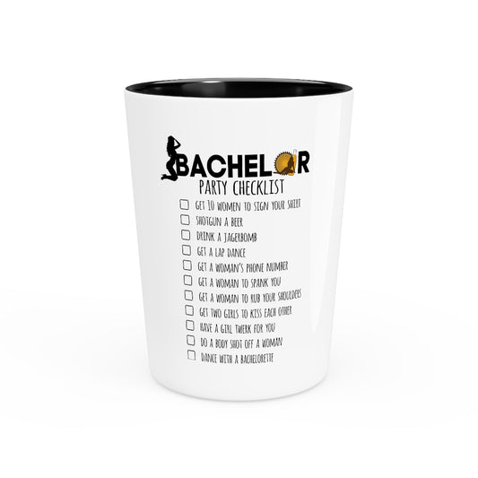 Shot Glass Party Ceramic Tequila Novelty Bachelors Funny Bridal Marriage Checklist Bride Humorous Engagement