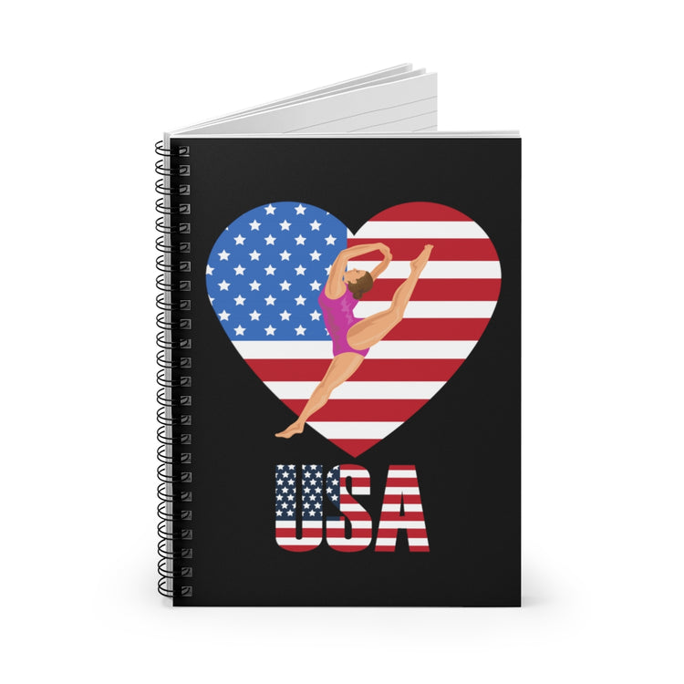 Spiral Notebook  Humorous Acrobatics Athletic Patriotic Patriotism Lover  Humorous Trampolining Acrobatic Sporty Sports