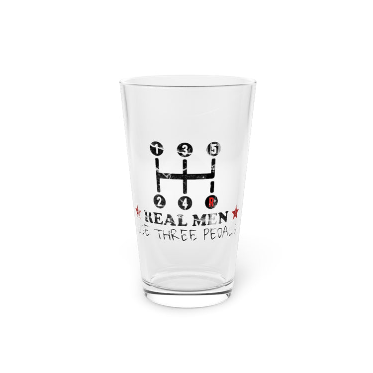 Beer Glass Pint 16oz  Humorous Stick Accelerator Brake Foot Lever Lover Novelty Automobile Enthusiast Men Women