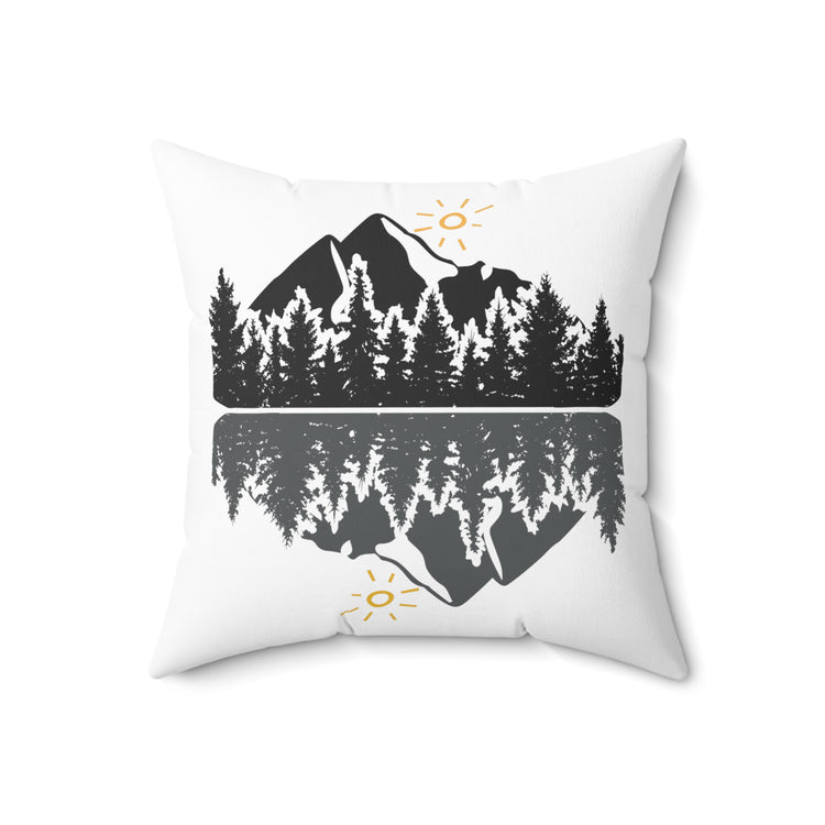 Crater Lake Mountain Wanderlust Camping Spun Polyester Square Pillow