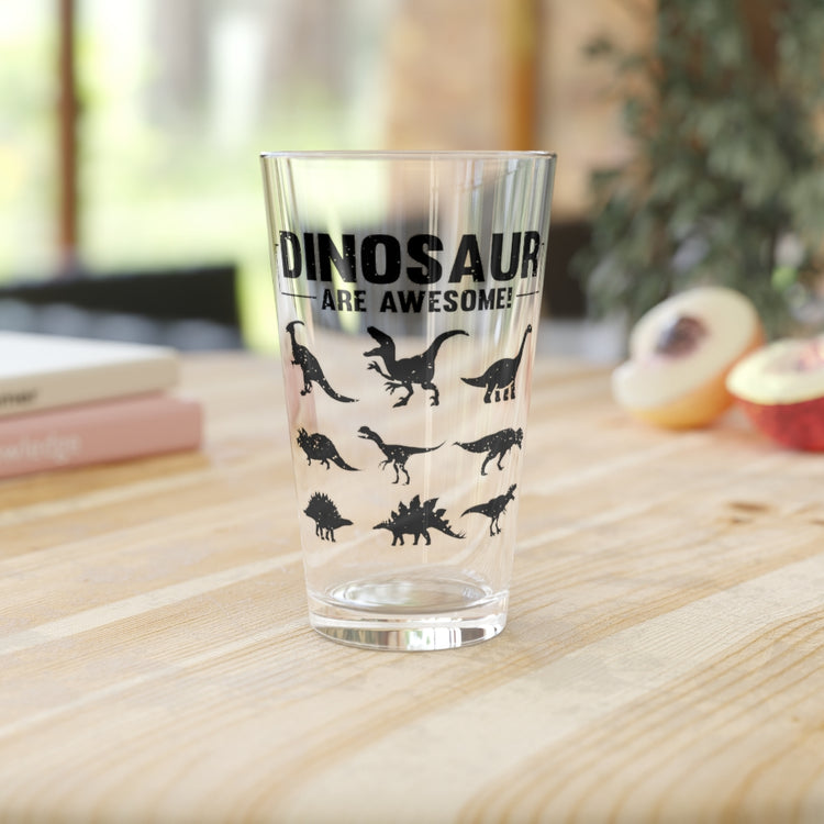 Beer Glass Pint 16oz  Novelty Jurassic Animals Anachronism Antique Enthusiast Hilarious Dodo Fogy