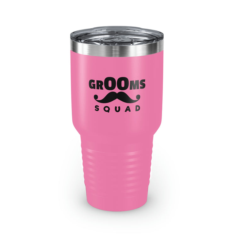 30oz Tumbler Stainless Steel Colors Humorous Groom Squad Bachelors Mustache Wedding Funny Bridal  Engagement Fiance