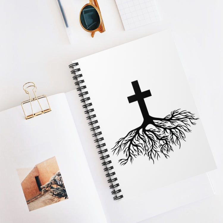 Spiral Notebook  Christians Christianity Graphic Gift Vintage Religious Root Crucifixion Retro Men Women