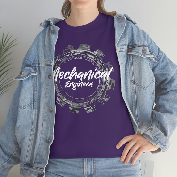 Novelty Mechanic Machinist Tech Cogwheel Engine Humorous Machinery Automation Men Women T Shirt Unisex Heavy Cotton Tee