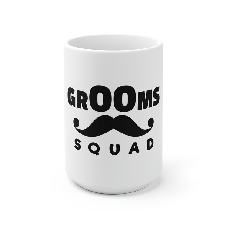 White Ceramic Mug Hilarious Groom Squad Wedding Bachelors Mustache Wedding  Grooms Bridal  Engagement Fiance