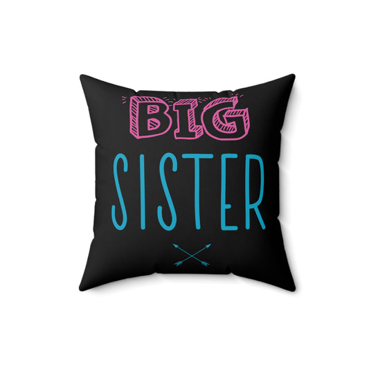 Big Sister Announcement Little Spun Polyester Square Pillow