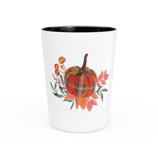 Shot Glass Party Ceramic Tequila Inspirational Pumpkin Thanksgivings Illustration Funny  Motivational Plaided Squashes Graphic Saying Pun