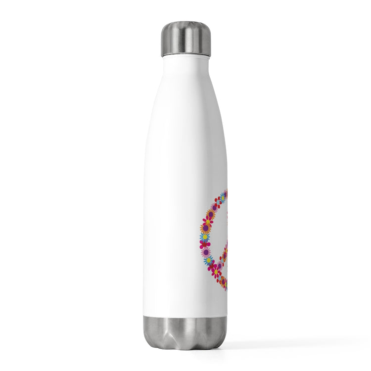 20oz Insulated Bottle Floral Peace Sign Aesthetic Clothing Peace