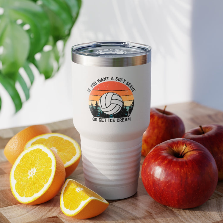 30oz Tumbler Stainless Steel  Colors Humorous Volleyball Enthusiasts Mockery Sporty Pun Sayings Funny Spikers Teams