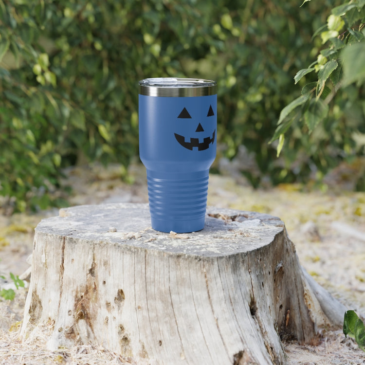 30oz Tumbler Stainless Steel Colors  Humorous Pumpkins Illustration Tricks Treats Enthusiasts Pun Hilarious Tricking