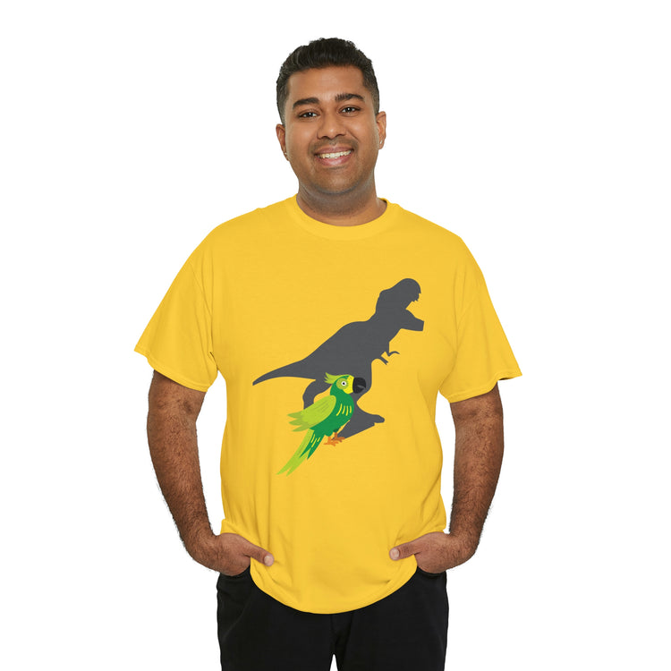 Shirt Funny Screaming Parrot Courageous Dinos Cockatiel Bird Dinosaur Animal Comical T-Shirt Unisex Heavy Cotton Tee