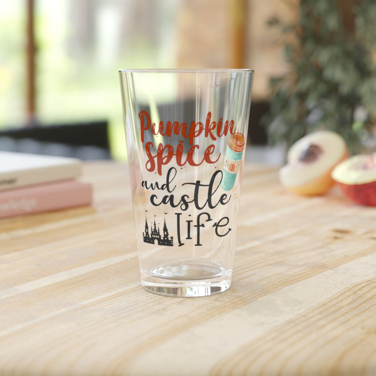 Beer Glass Pint 16oz  Pumpkin Spice And Castle Life Autumn