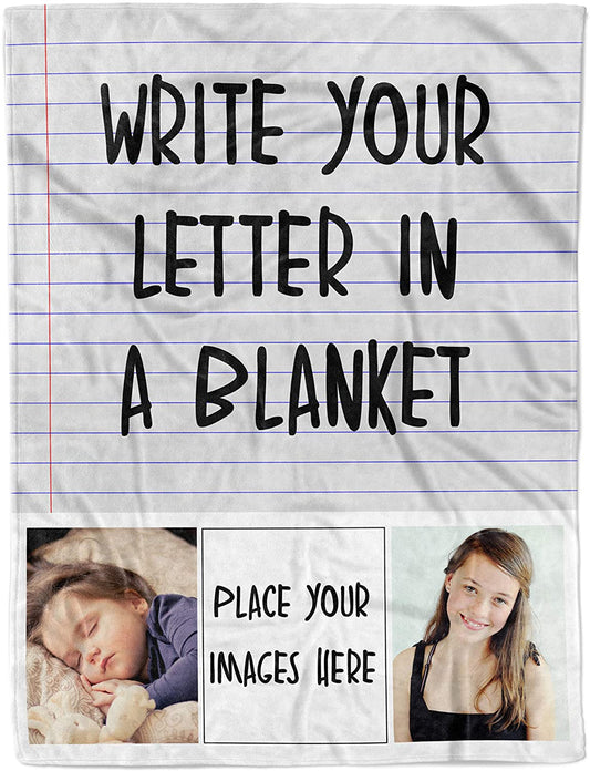 PERSONALIZED LOVE LETTER AND PICTURE BLANKET GIFT
