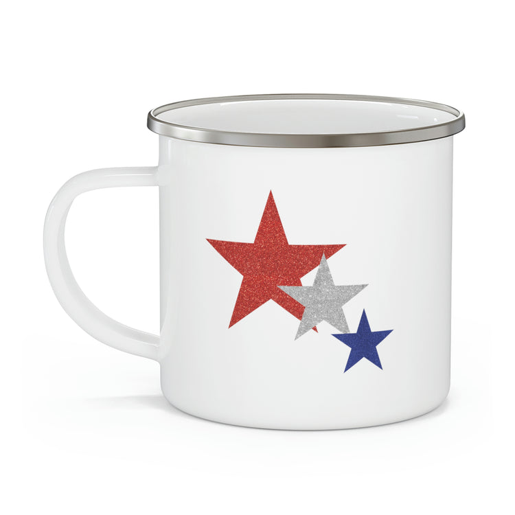 Three Stars Fourth Of July Enamel Camping Mug