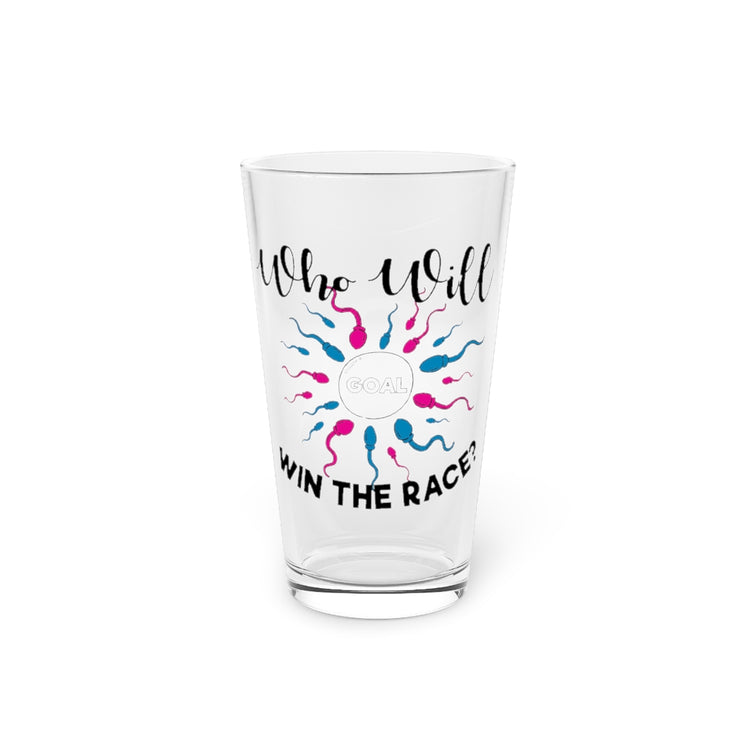 Beer Glass Pint 16oz Who Will Win The Race Funny Gender Announcement