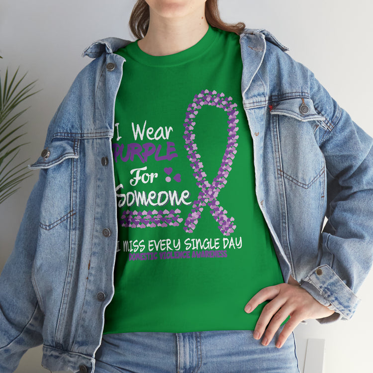 Shirt Funny Wear Purple Domestic Violence Awareness Survivor Fun Empowerment Support T-Shirt Unisex Heavy Cotton Tee